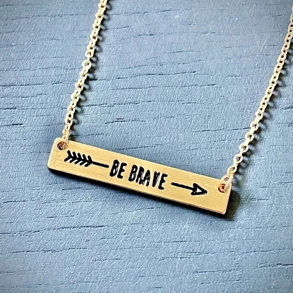 Jewelry - Be Brave Bar Necklace - Inspirational gift